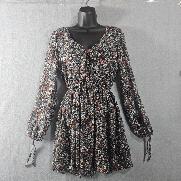 Abercrombie & Fitch S WhimsyGoth Sun Dress Lined Floral Capsule Cottage Midi - Picture 1 of 9